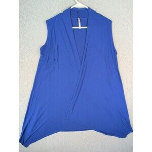 Azules Blue Fly Away Open Front Stretch Sleeveless Vest Womens Size L